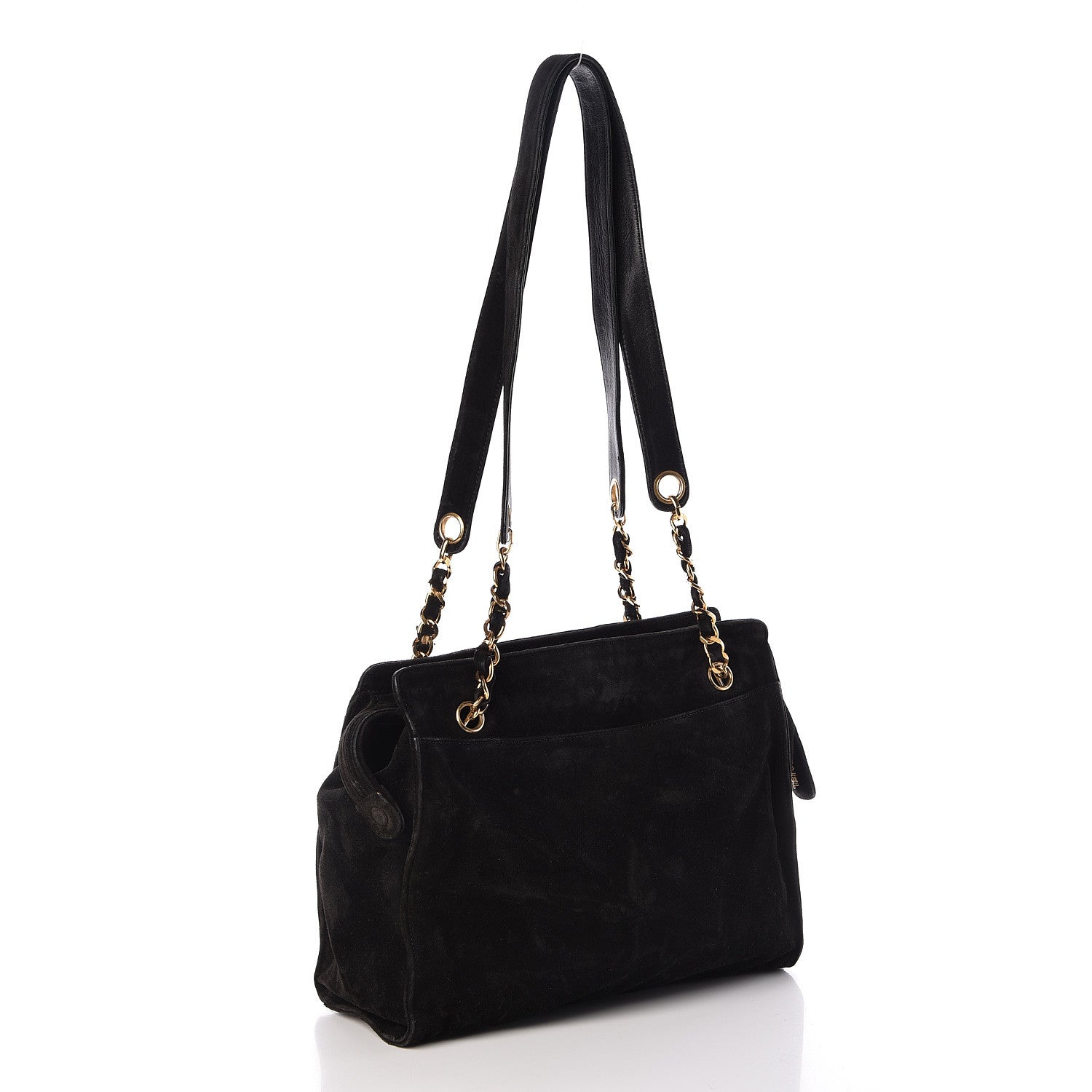 Chanel Suede CC Shoulder Bag Black 3 of 13