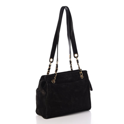 Chanel Suede CC Shoulder Bag Black 3 of 13