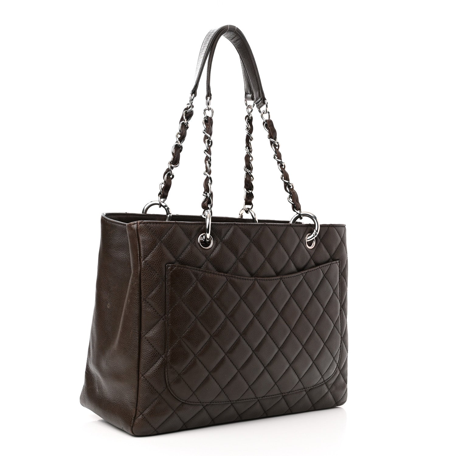 Chanel Caviar Quilted Grand Shopping Tote GST Dark Brown 3 of 11