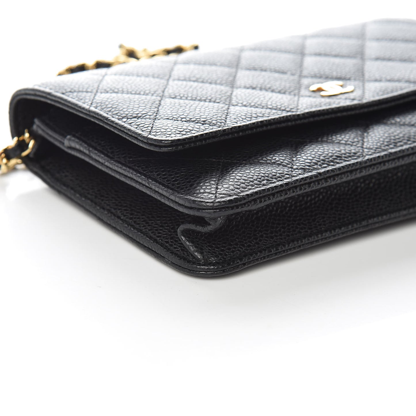 Caviar Quilted Wallet On Chain WOC Black