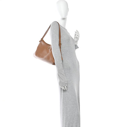 Prada Soft Calfskin Large Aimee Shoulder Bag Caramel 2 of 12
