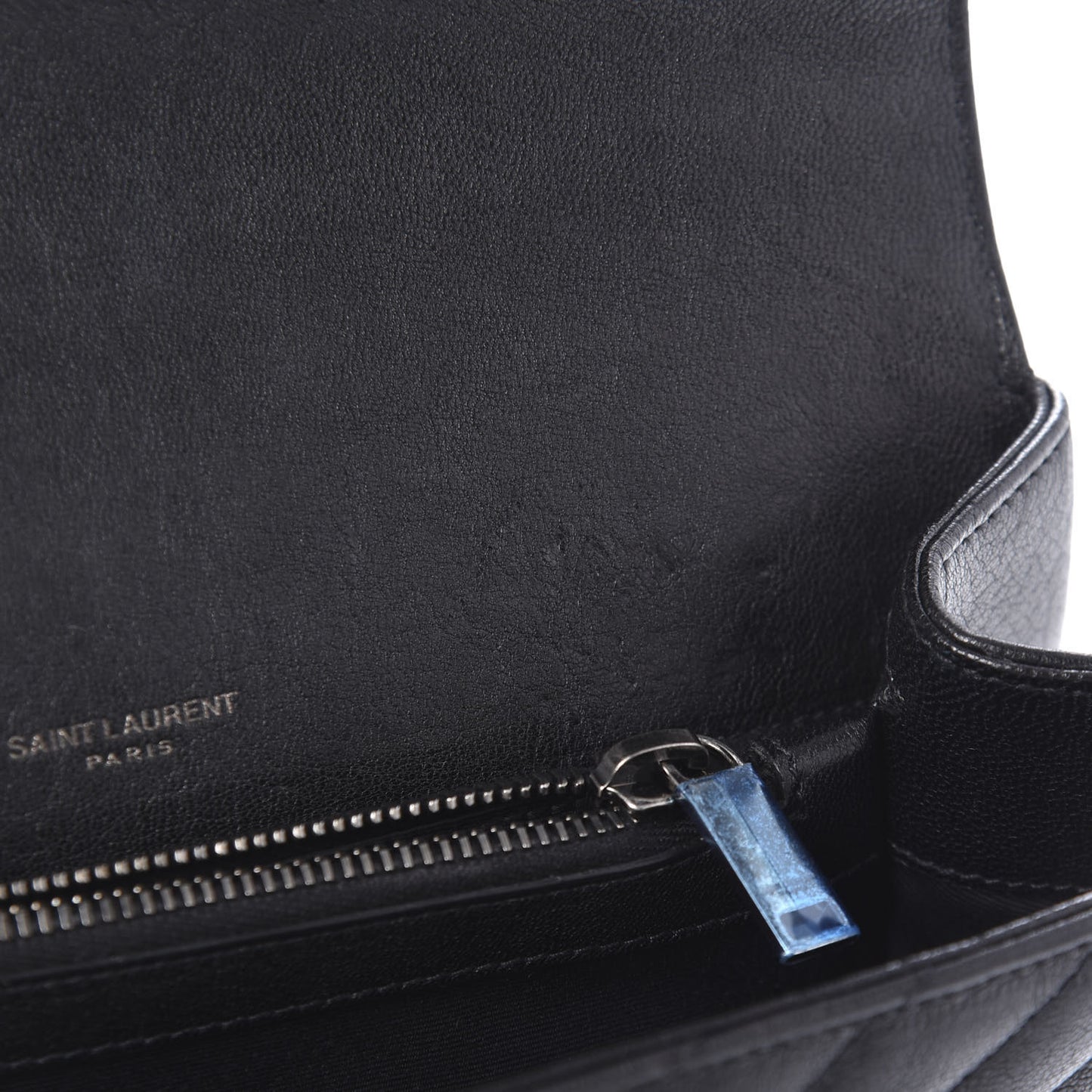 Sheepskin Matelasse Chevron Monogram Medium College Bag Black