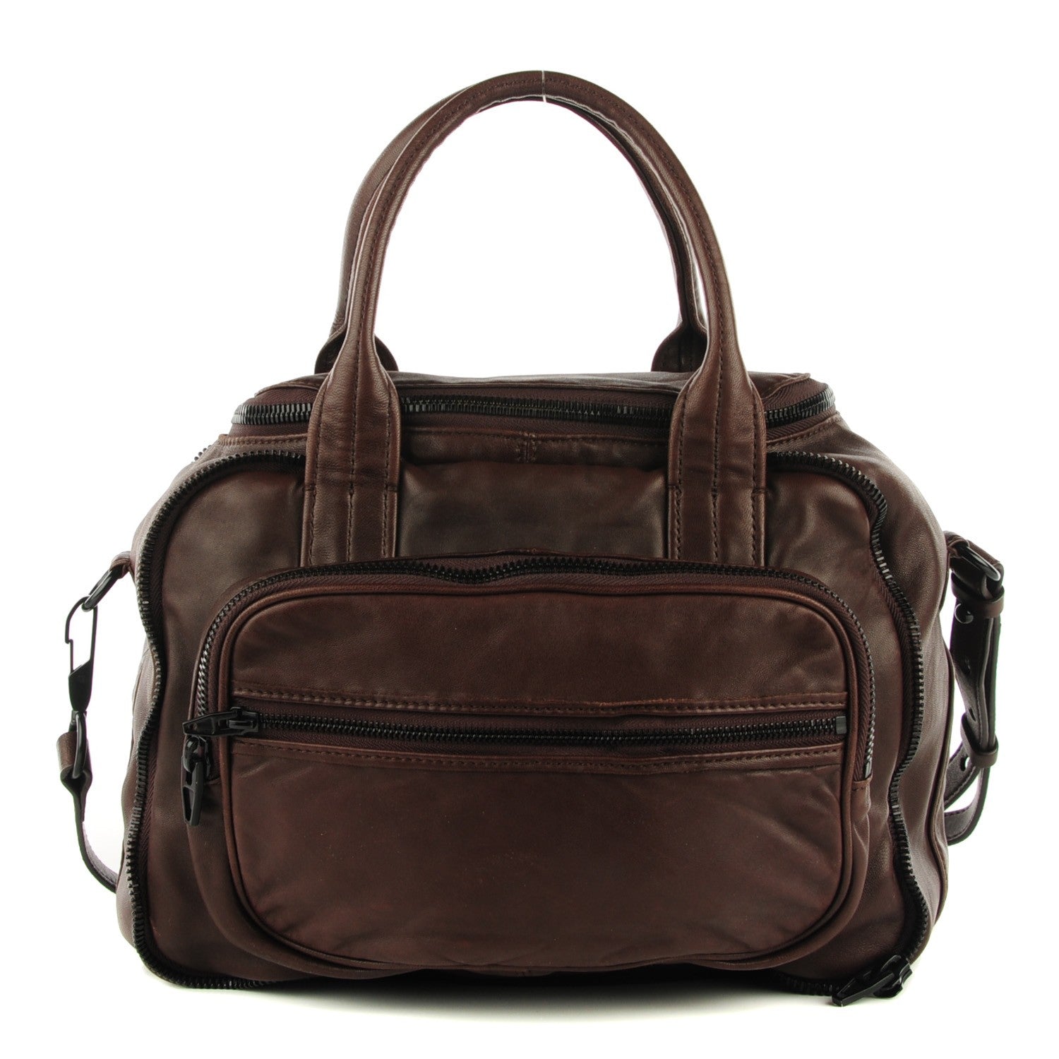 Alexander Wang Lambskin Eugene Satchel Brown 1 of 15