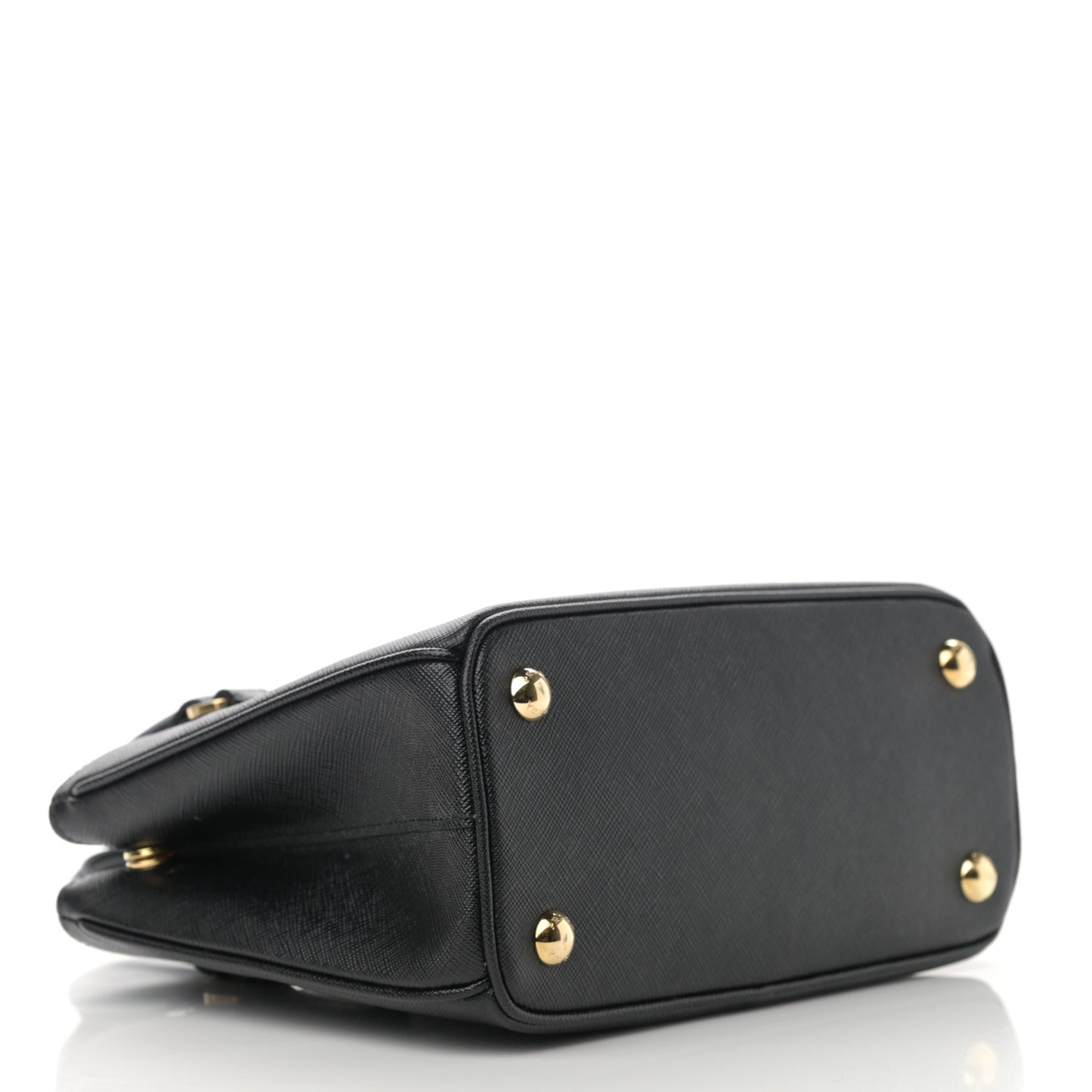 Saffiano Lux Micro Galleria Shoulder Bag Black