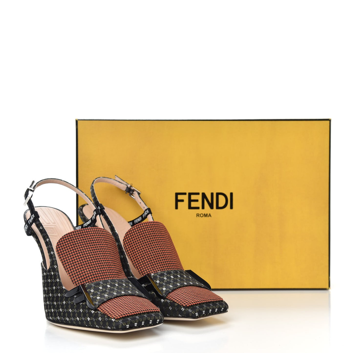 Fabric Jacquard Ffreedom Slingback Pumps 38.5