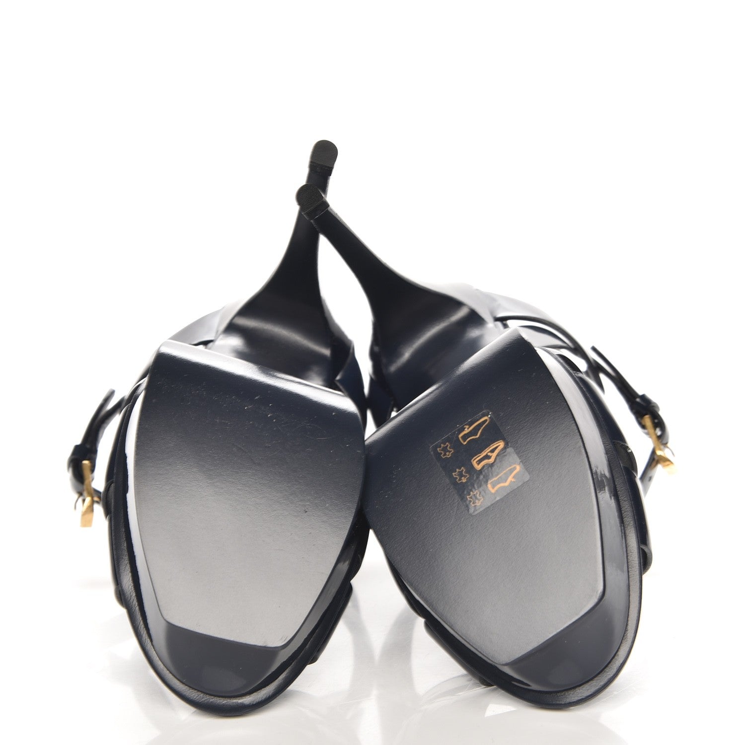 Saint Laurent Patent Tribute 105 Platform Sandals 35 Navy Blue 5 of 7