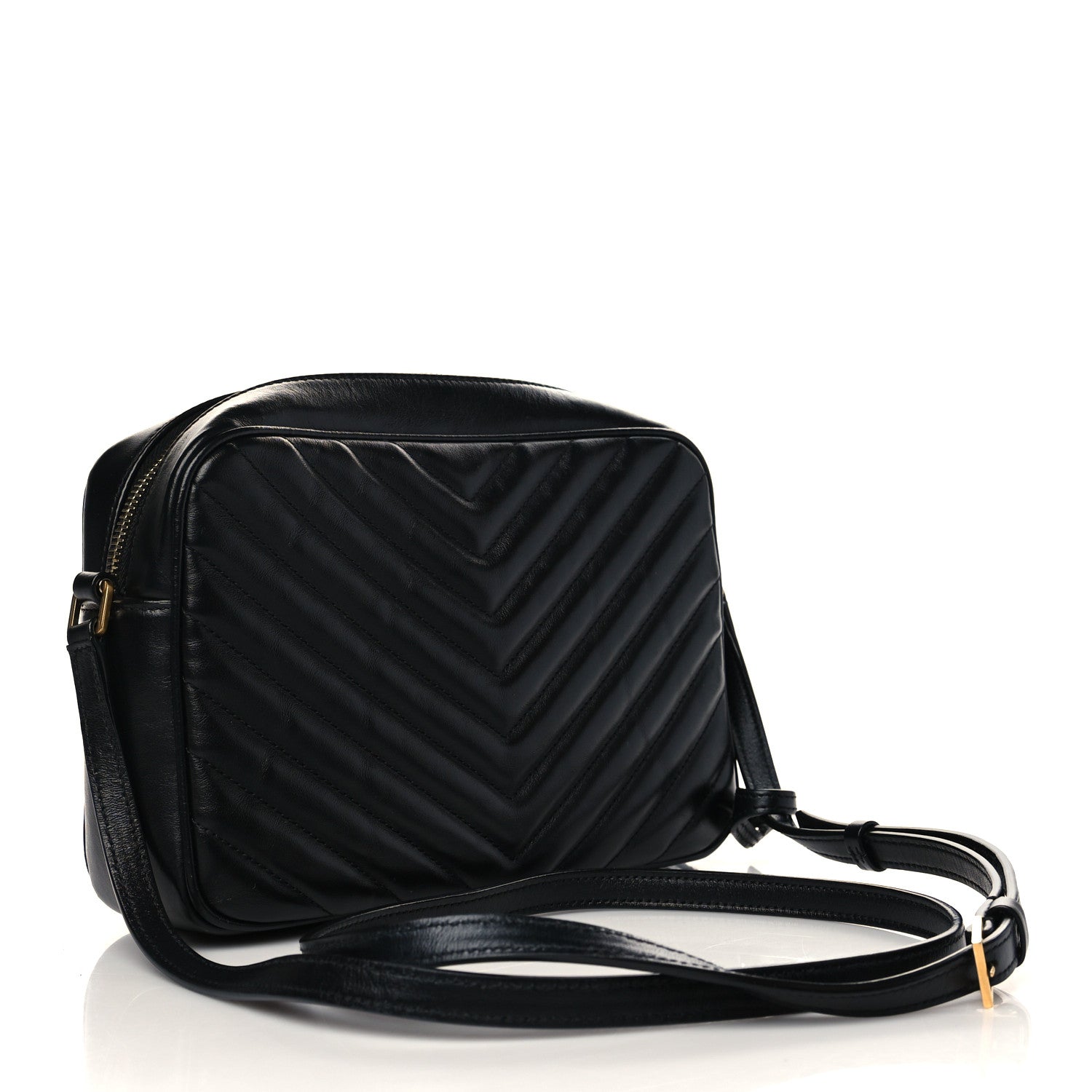 Saint Laurent Calfskin Matelasse Monogram Lou Camera Bag Black 3 of 7