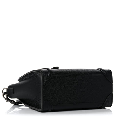 Celine Drummed Calfskin Nano Luggage Black 4 of 10