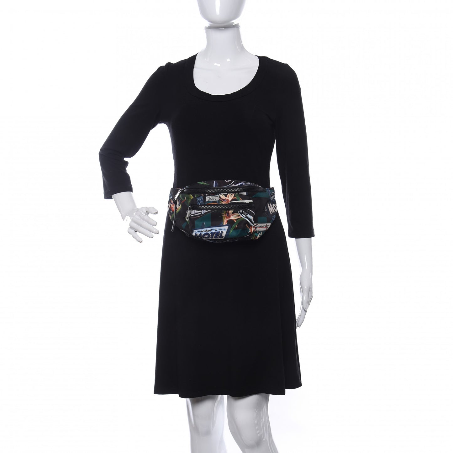 Nylon Motel Print Belt Bag Black Multicolor