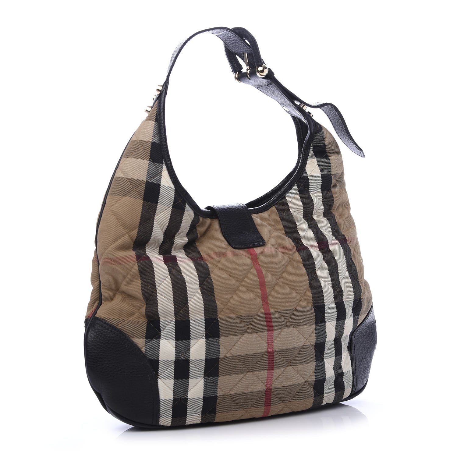 Burberry House Check Quilted Brook Hobo Black 3 of 11