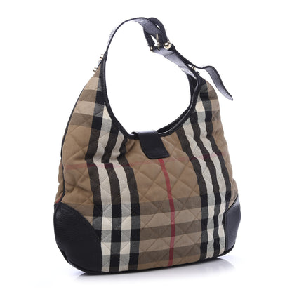 Burberry House Check Quilted Brook Hobo Black 3 of 11