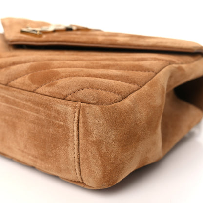 Saint Laurent Suede Matelasse Chevron Monogram Medium College Bag Cinnamon 10 of 10