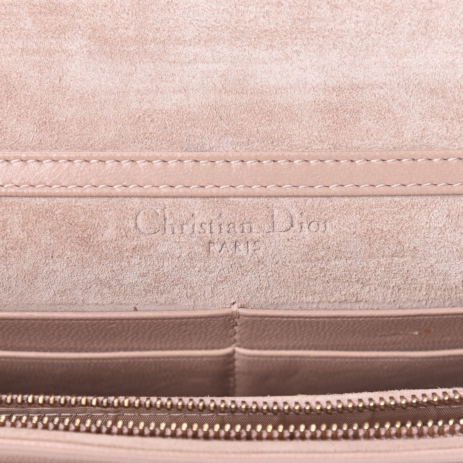 Christian Dior Lambskin Cannage Studded Dioraddict Wallet on Chain Clutch Nude 6 of 11