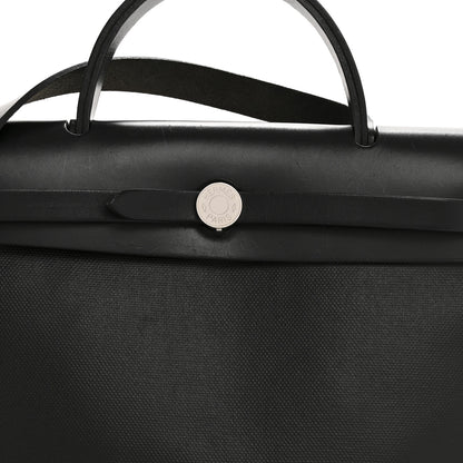 Hermes Toile H Berline Vache Hunter Herbag Zip PM 31 Black Ecru 9 of 13
