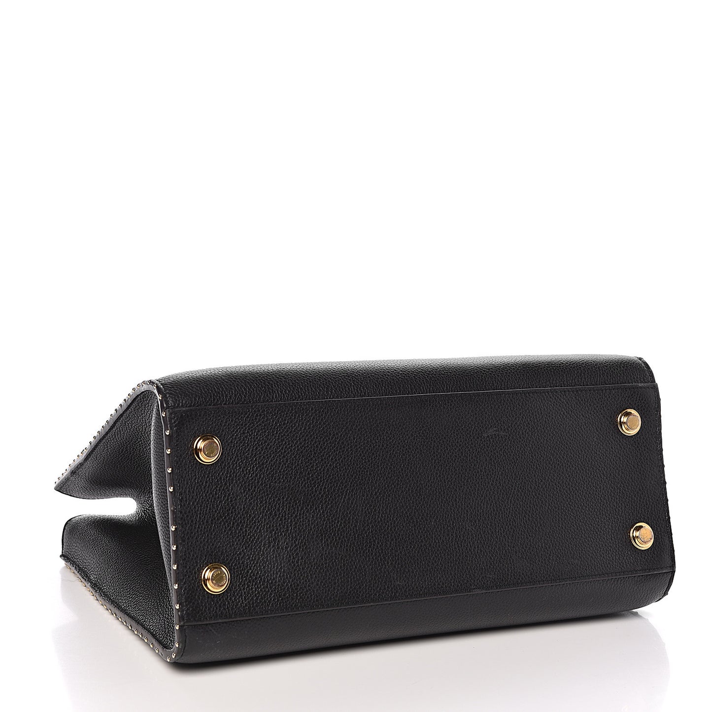 Calfskin Studded City Steamer MM Black