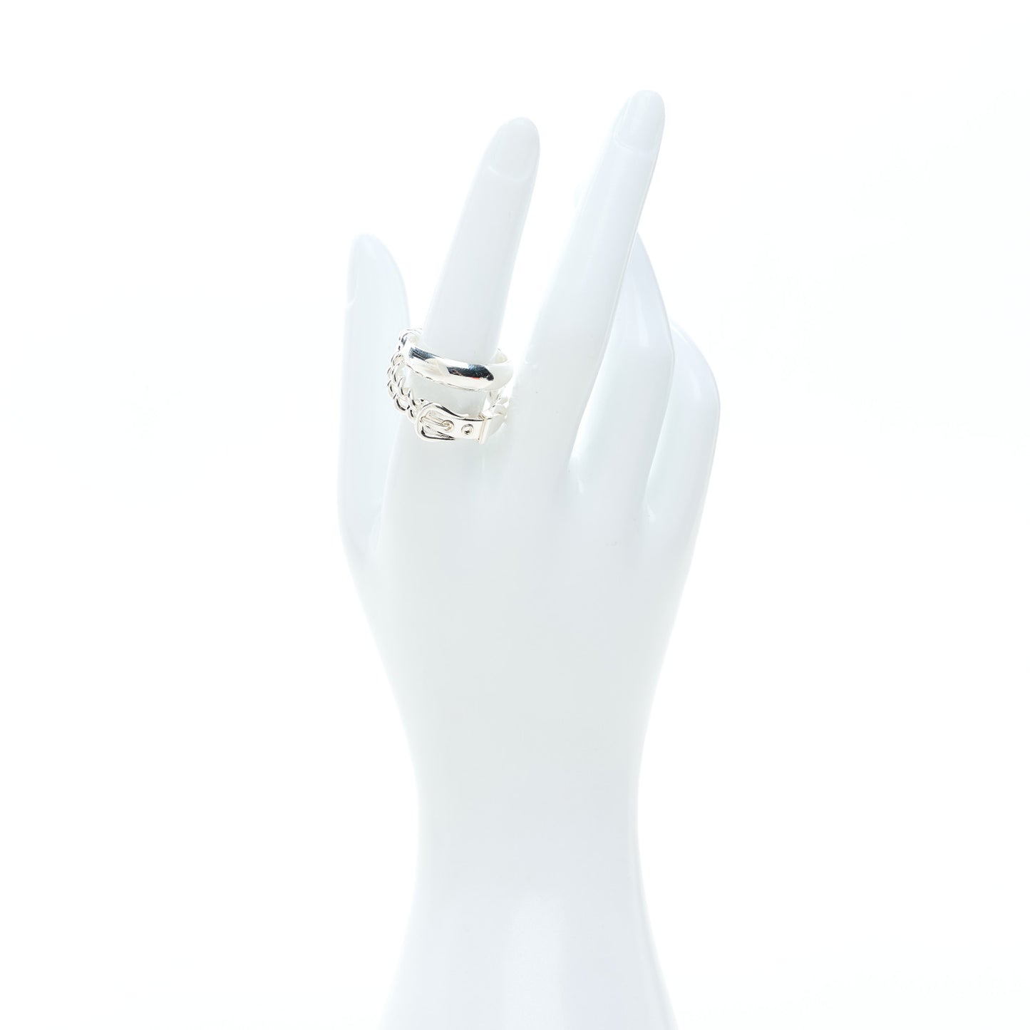 Sterling Silver MM Boucle Selier Inflexible Ring 57 8