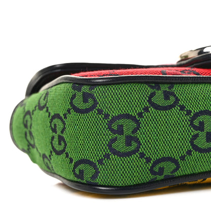 Gucci Monogram Multicolor Matelasse Diagonal Super Mini GG Marmont Shoulder Bag Pink Blue Red Yellow Green 8 of 9