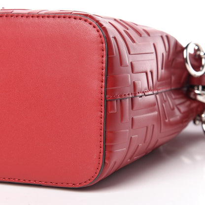 Fendi Vitello Liberty F is Fendi FF 1974 Embossed Mini Mon Tresor Bucket Bag Fragola 10 of 11