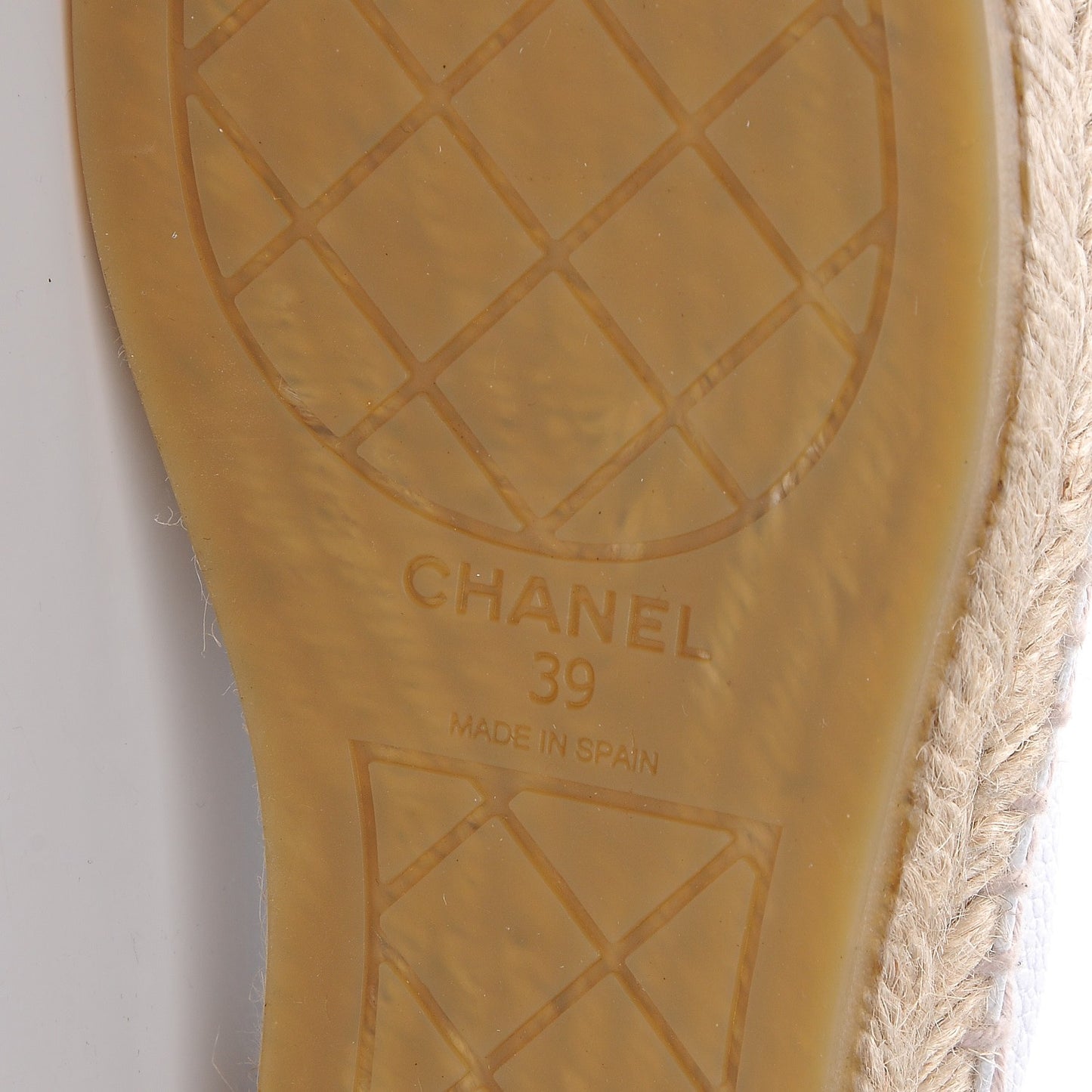 Grained Calfskin CC Espadrilles 39 White Black