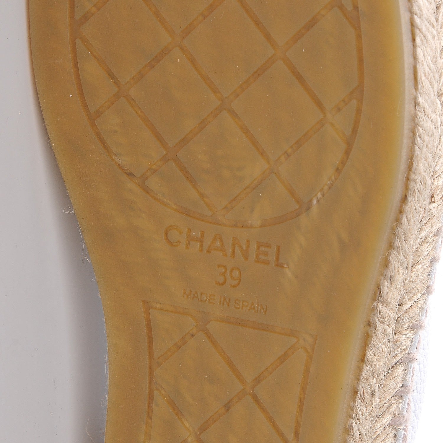 Chanel Grained Calfskin CC Espadrilles 39 White Black 6 of 10