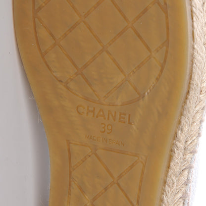 Chanel Grained Calfskin CC Espadrilles 39 White Black 6 of 10