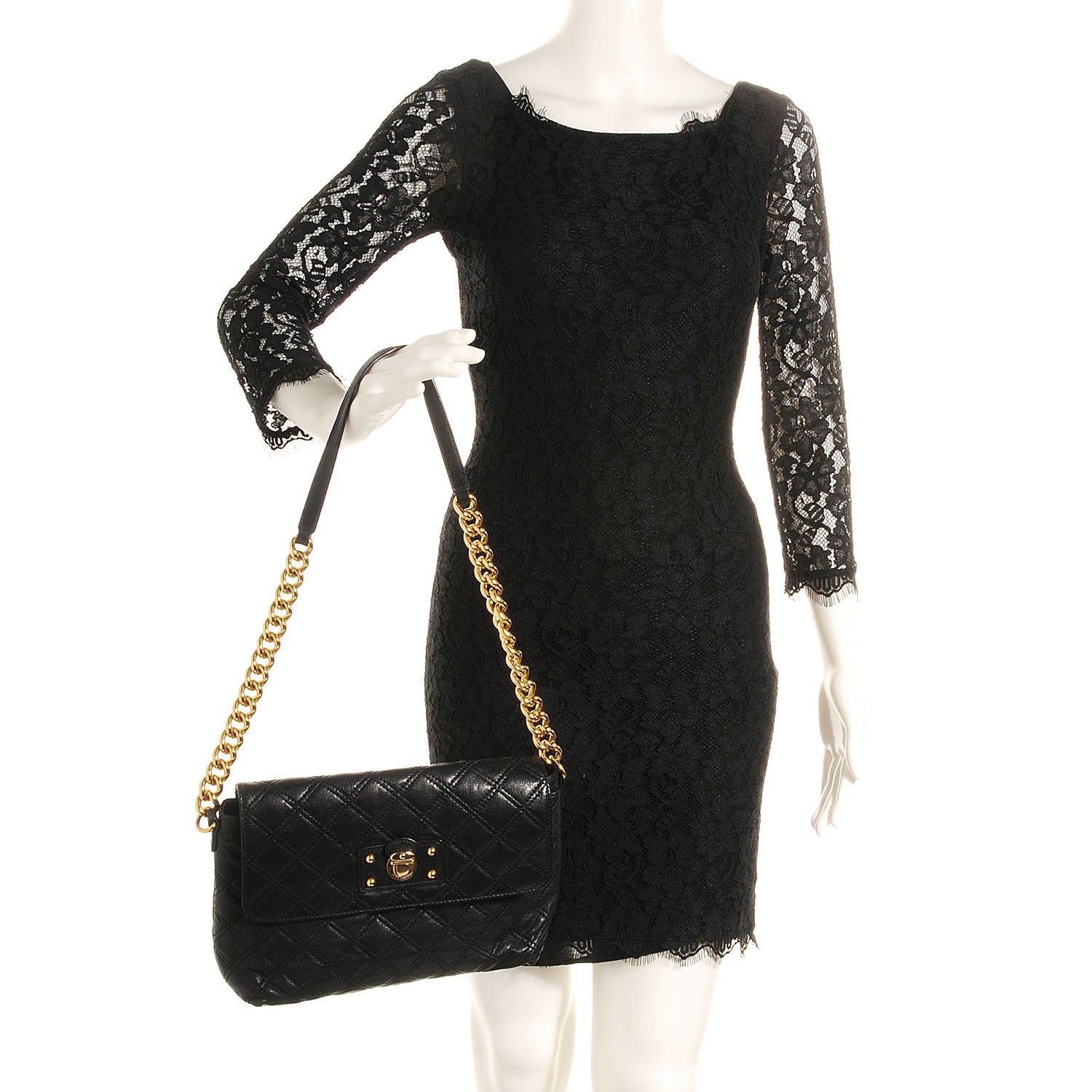 Marc Jacobs Quilted Lambskin The Large Single Flap Black 2 of 9