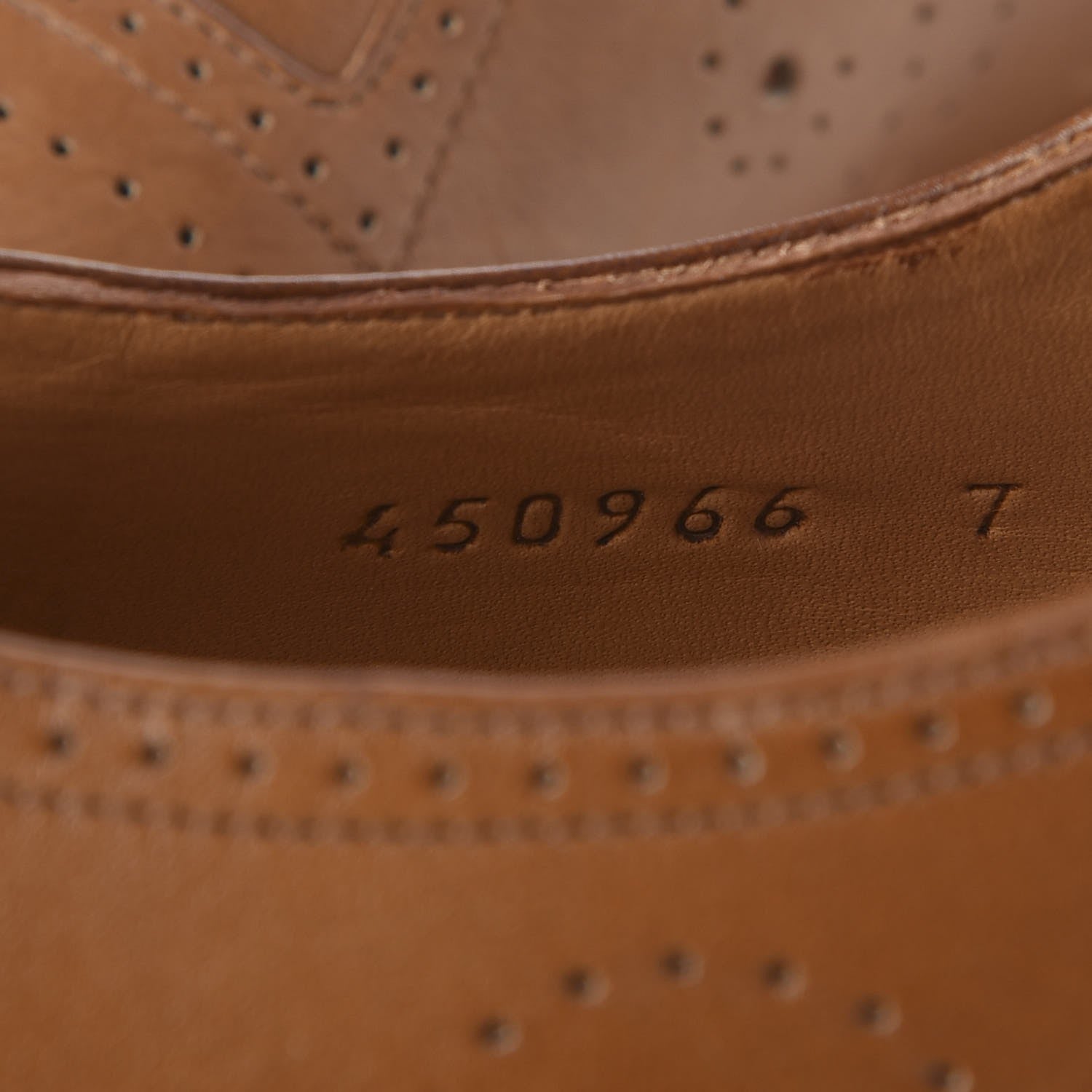 Gucci Calfskin Bee Perforated Mens Lace Up Oxfords 7 Brown 5 of 9