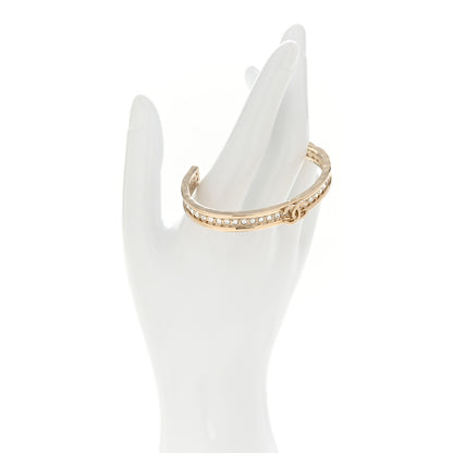 Chanel Crystal CC Cuff Bracelet M Gold 2 of 6