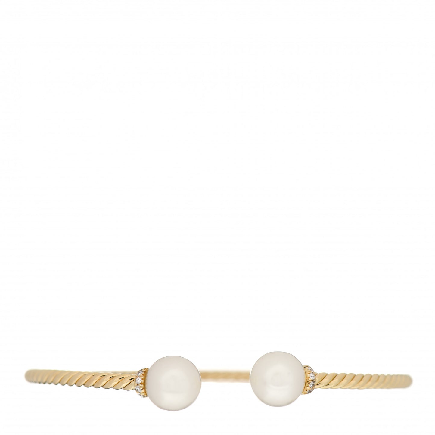 18K Yellow Gold Diamond Pearl 8.5mm Solari Bracelet