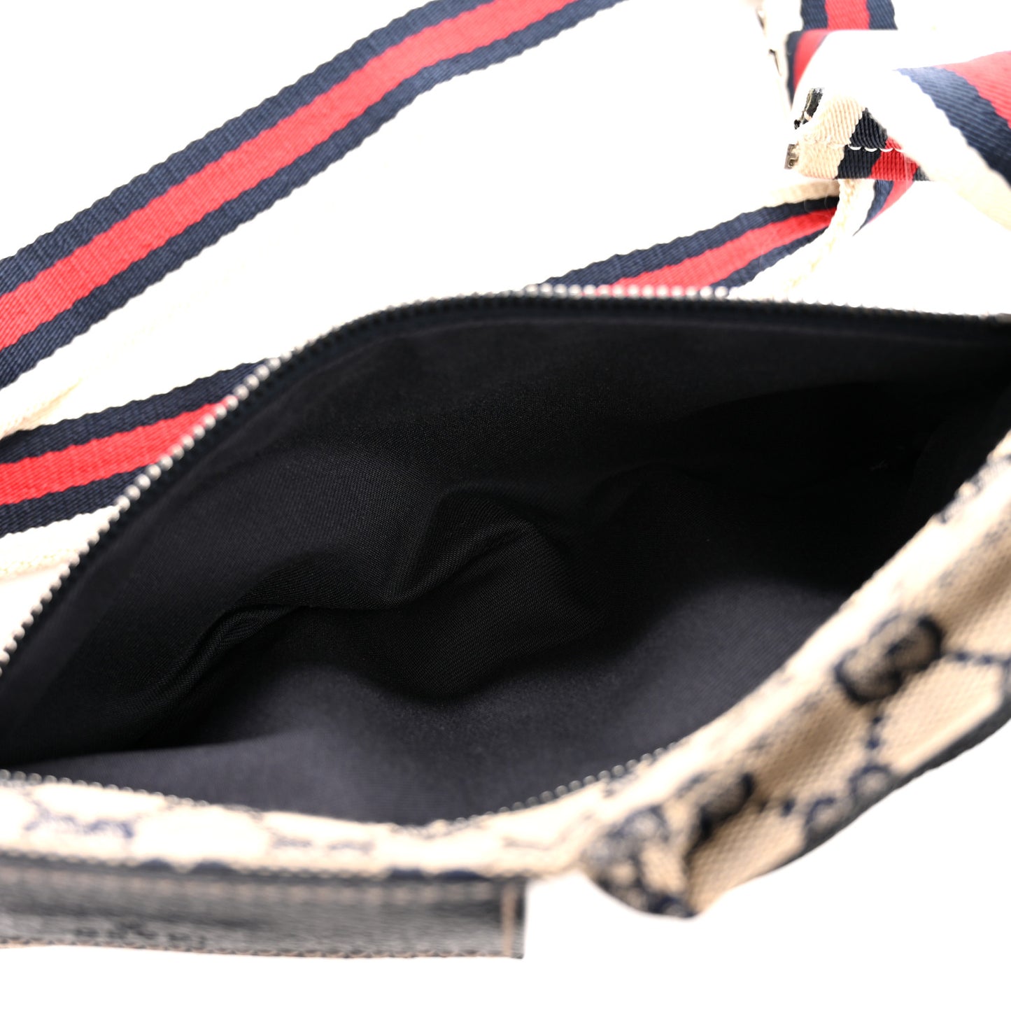 GG Monogram Web Double Pocket Belt Bag Navy