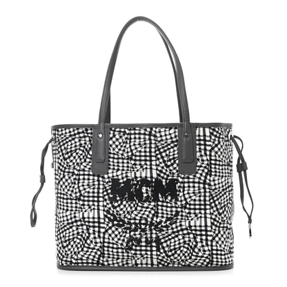 MCM Visetos Medium Reversible Shopper Tote Phantom Grey 2 of 8