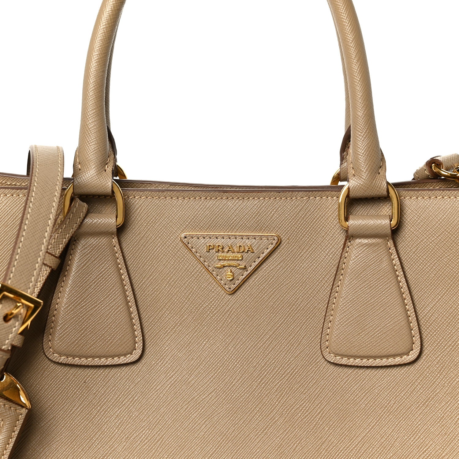 Prada Saffiano Lux Bi-Color Tote Bag Visone Talco 8 of 10