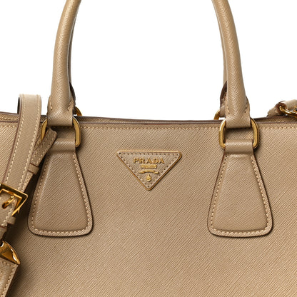 Prada Saffiano Lux Bi-Color Tote Bag Visone Talco 8 of 10