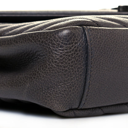Saint Laurent Sheepskin Matelasse Chevron Monogram Medium College Bag Asphalt 8 of 13