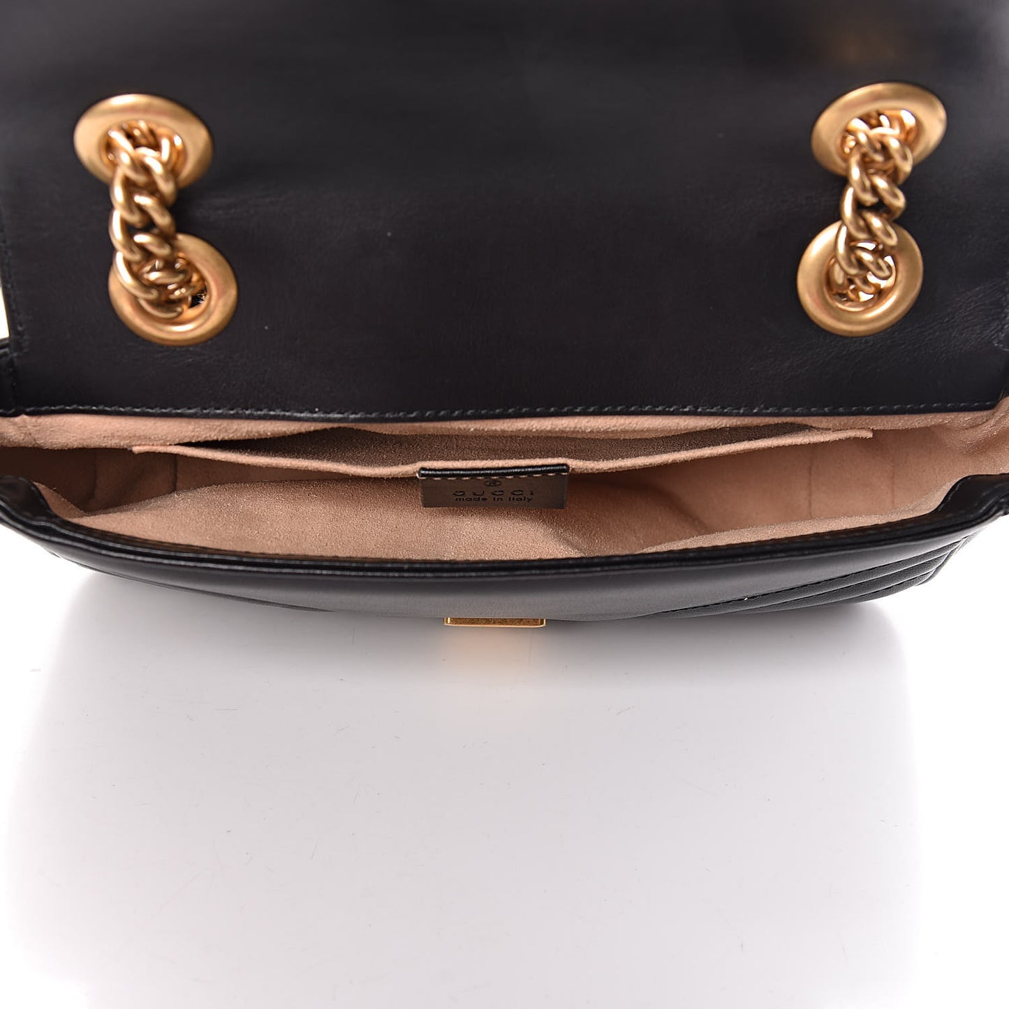 Calfskin Matelasse Mini GG Marmont Shoulder Bag Black
