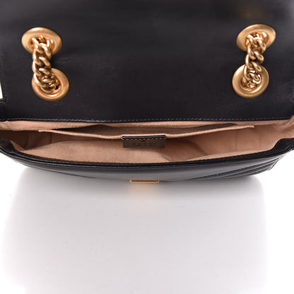 Gucci Calfskin Matelasse Mini GG Marmont Shoulder Bag Black 5 of 10