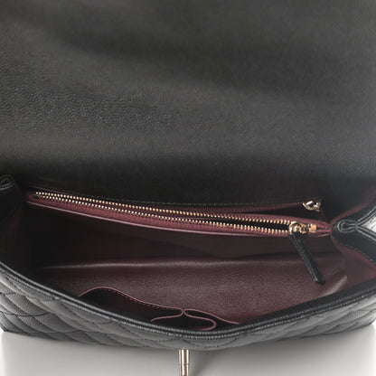 Chanel Caviar Quilted Medium Coco Handle Flap Black 4 of 5
