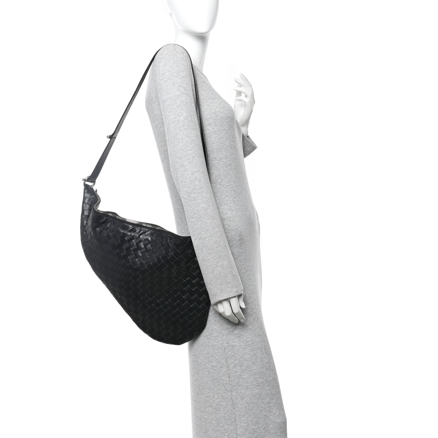 Bottega Veneta Calfskin Intrecciato Virgule Black 2 of 13