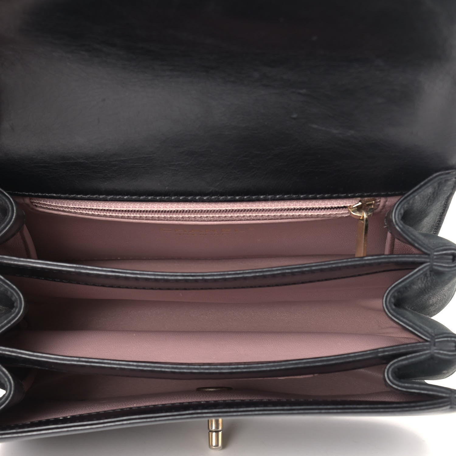Chanel Iridescent Calfskin Quilted Mini Straight Lined Flap Black 5 of 12