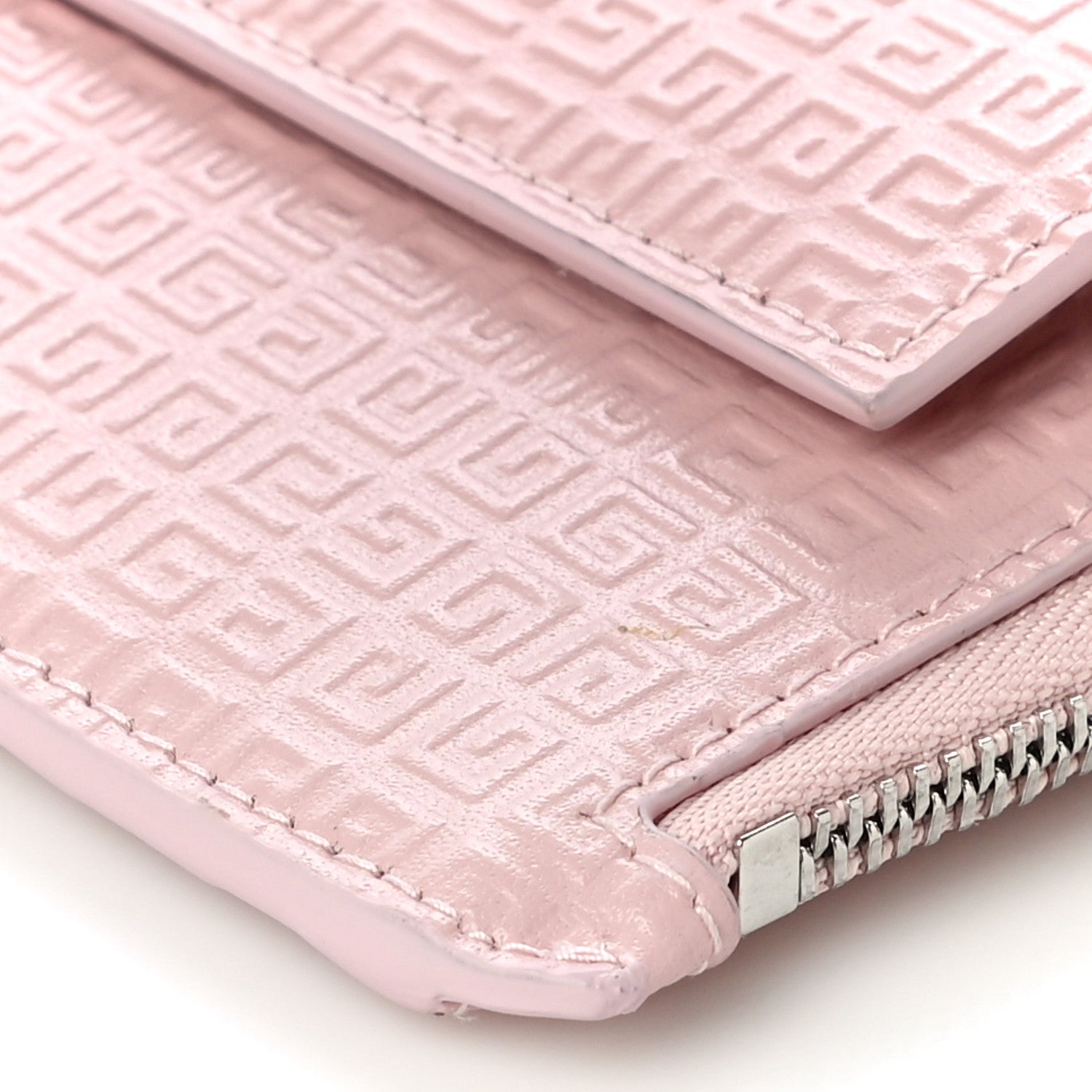 Givenchy Calfskin Embossed 4G Zip Card Holder Blush Pink 9 of 10