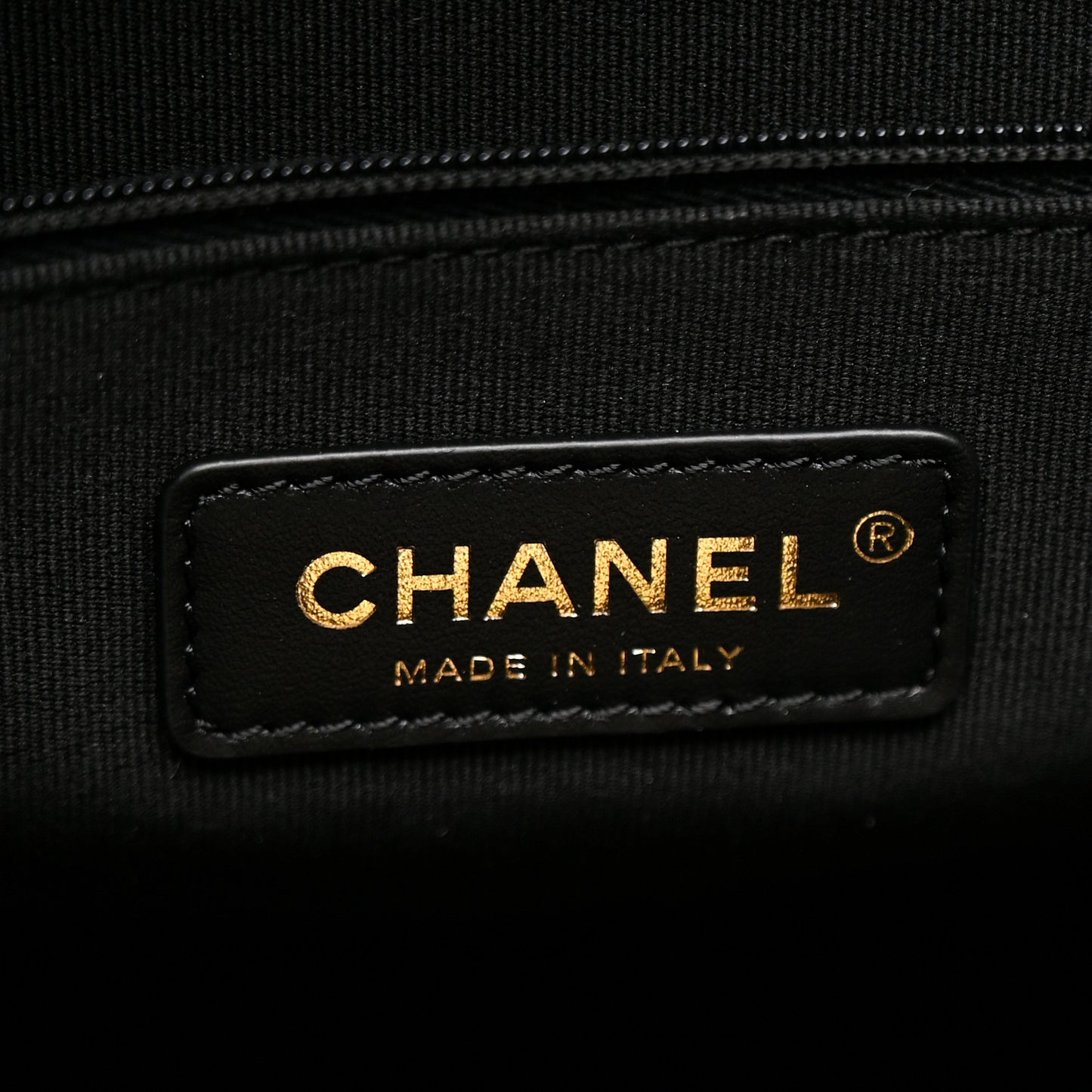 Calfskin Stitched Large Shopping Bag Black