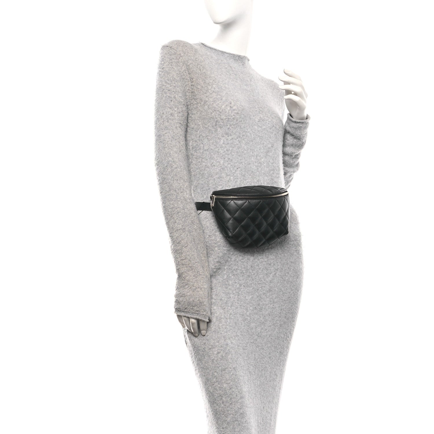 Chanel Calfskin Quilted Waist Belt Bag Black 2 of 10