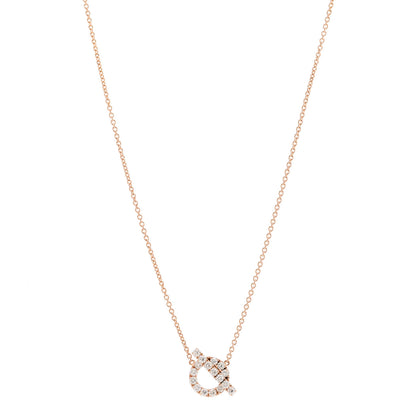 Hermes 18K Rose Gold Diamond Finesse Pendant Necklace 1 of 5