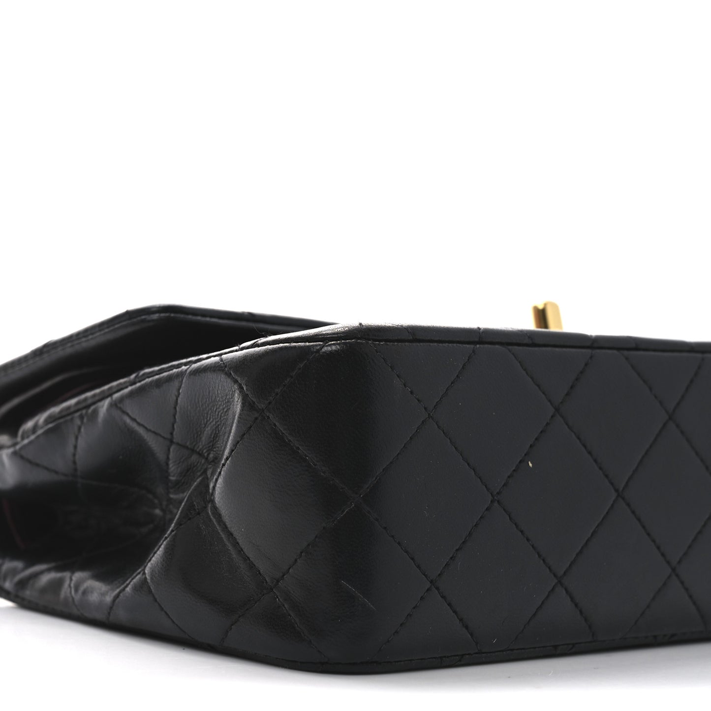 Lambskin Quilted Small Double Flap Black