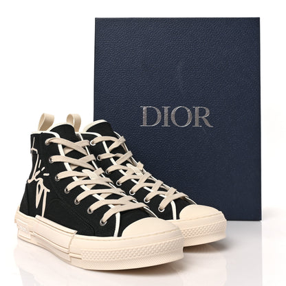 Christian Dior x Cactus Jack Canvas Mens B23 High Top Sneakers 41 Black Beige 8 of 8