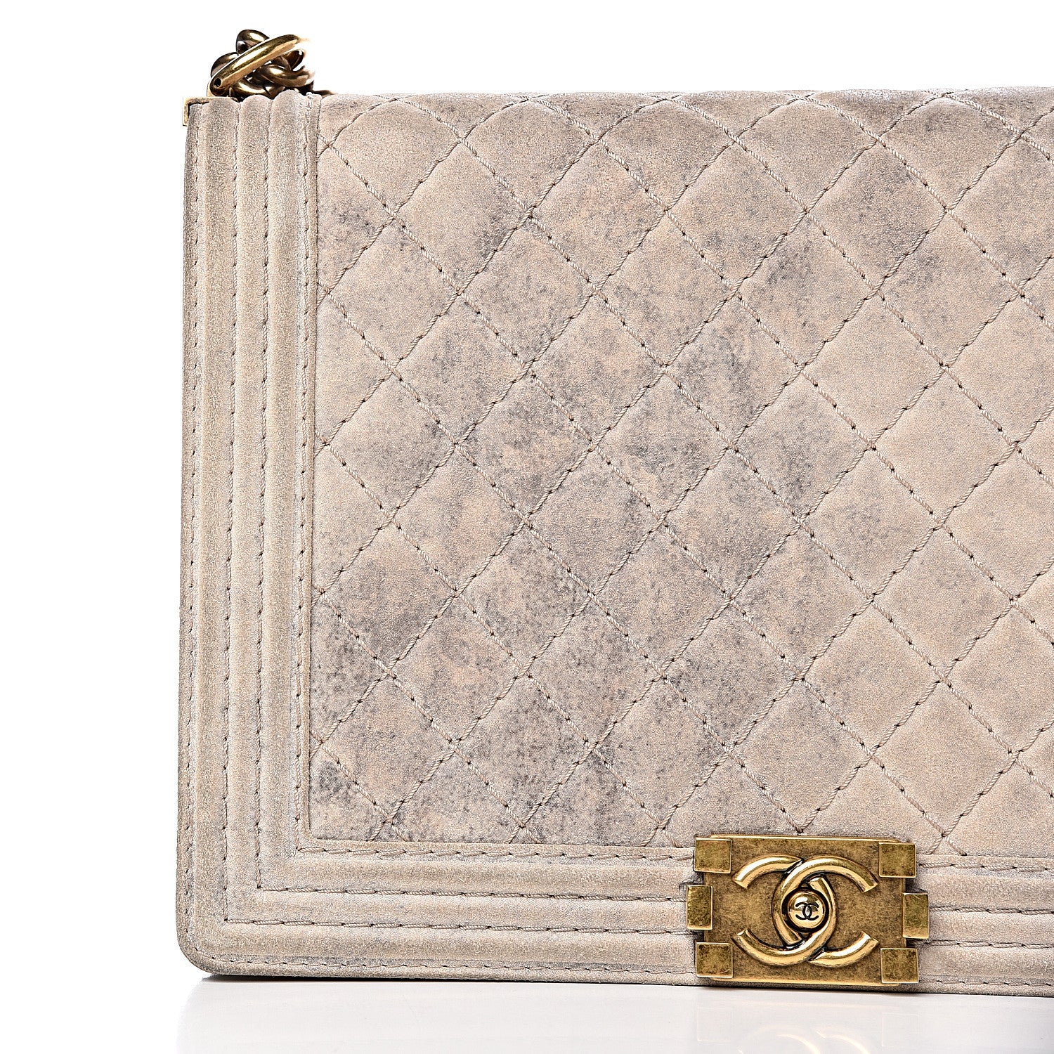Chanel Iridescent Calfskin Quilted Large Boy Flap Beige 13 of 18