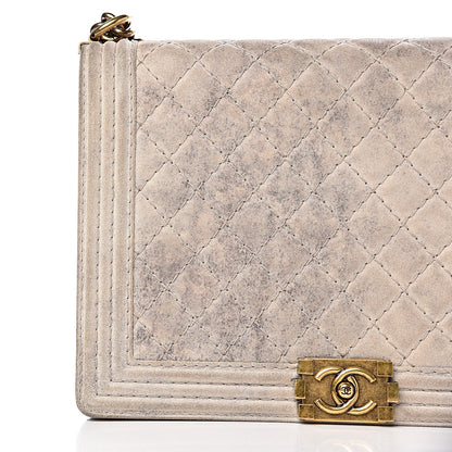 Chanel Iridescent Calfskin Quilted Large Boy Flap Beige 13 of 18
