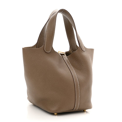 Hermes Taurillon Clemence Picotin Lock 18 PM Etoupe 3 of 11