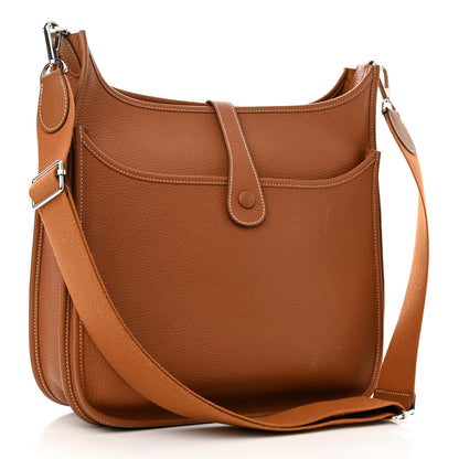 Hermes Taurillon Clemence Evelyne III GM Gold 3 of 16