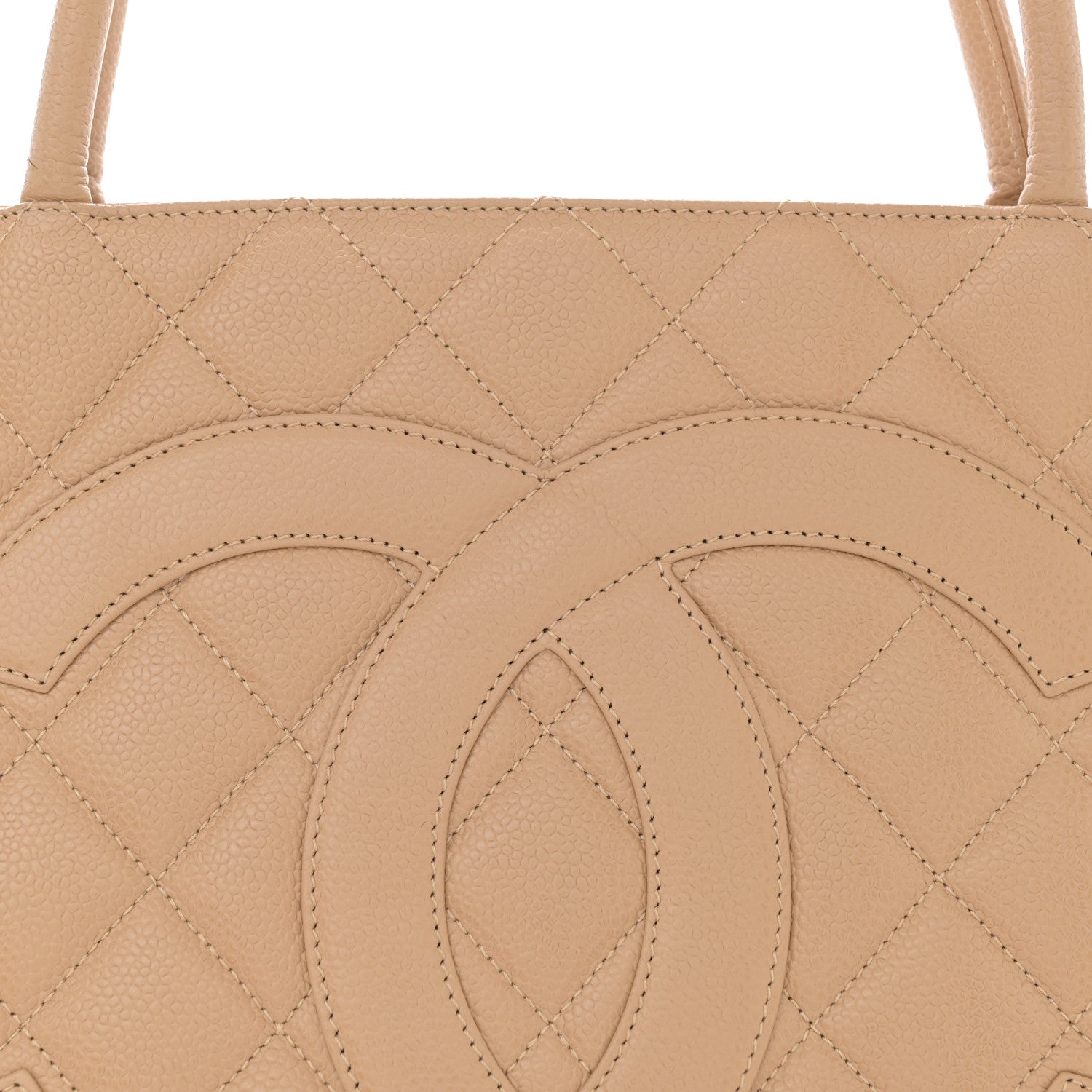 Chanel Caviar Quilted Medallion Tote Beige 9 of 13